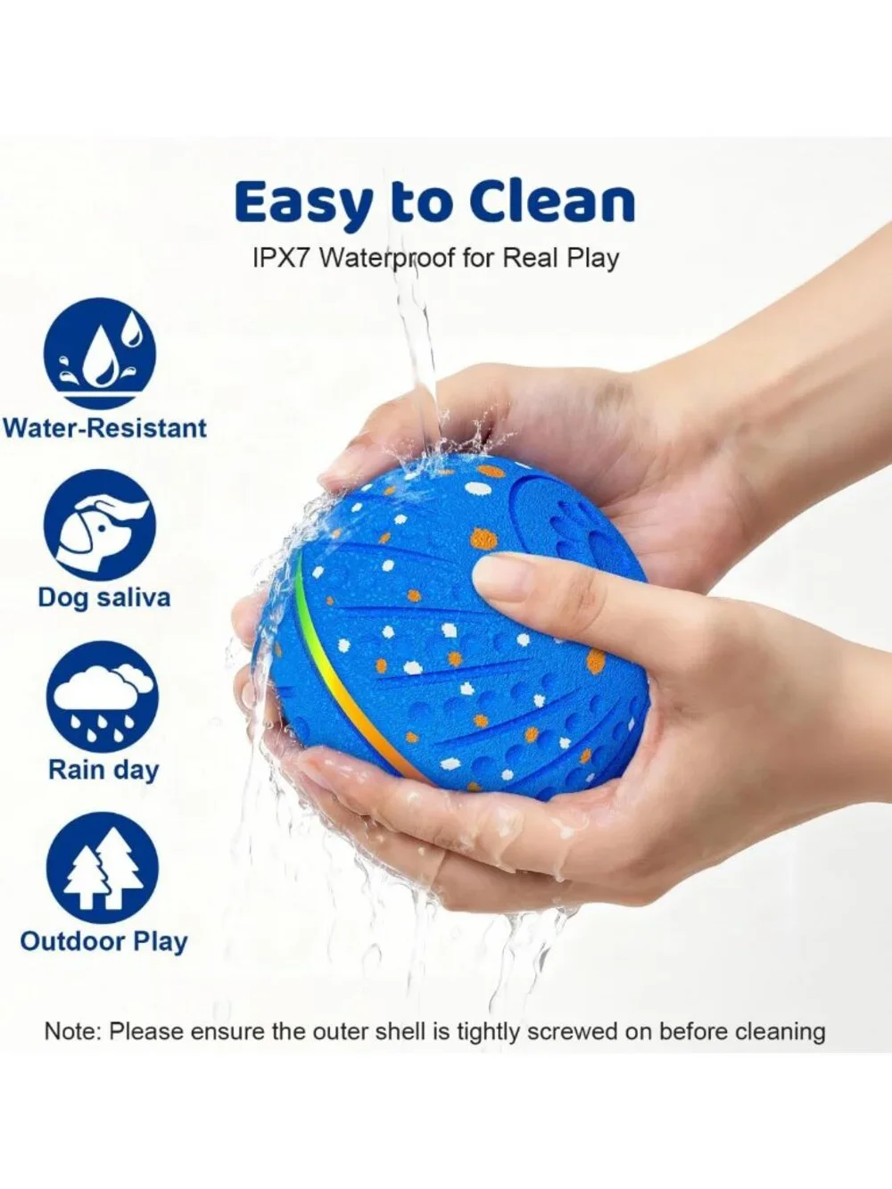 Interactive Dog Toy Ball for Aggressive Chewers - Durable E-TPU, Medium & Large